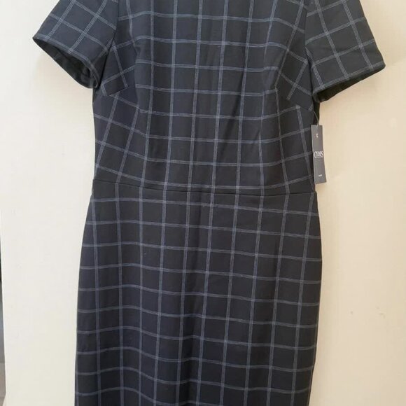 Chaps Sheath Dress Womens Size 6 Short Sleeve Black New With Tag - Picture 10 of 10